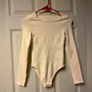 OQQ Long Sleeve Ribbed Workout Bodysuit